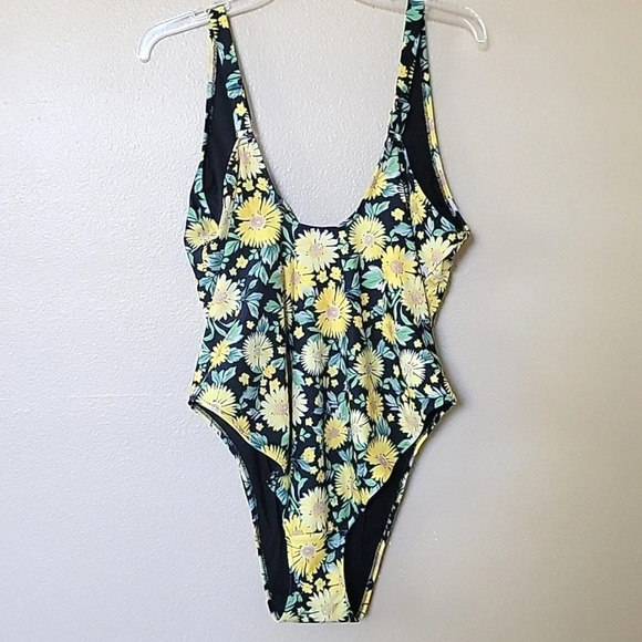 Old Navy Sunflower Square Neck French Cut One Piece Swimsuit - Size 2X - Picture 4 of 7